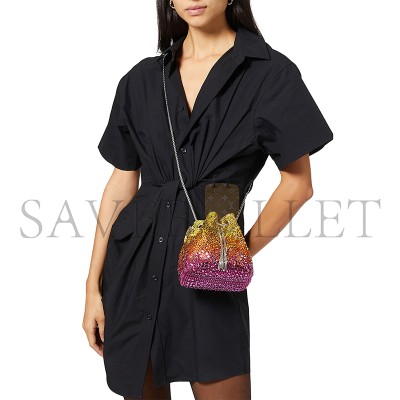 JIMMY CHOO BON BON MULTICOLORED CRYSTAL TOP-HANDLE BAG (15*14*9.5cm)